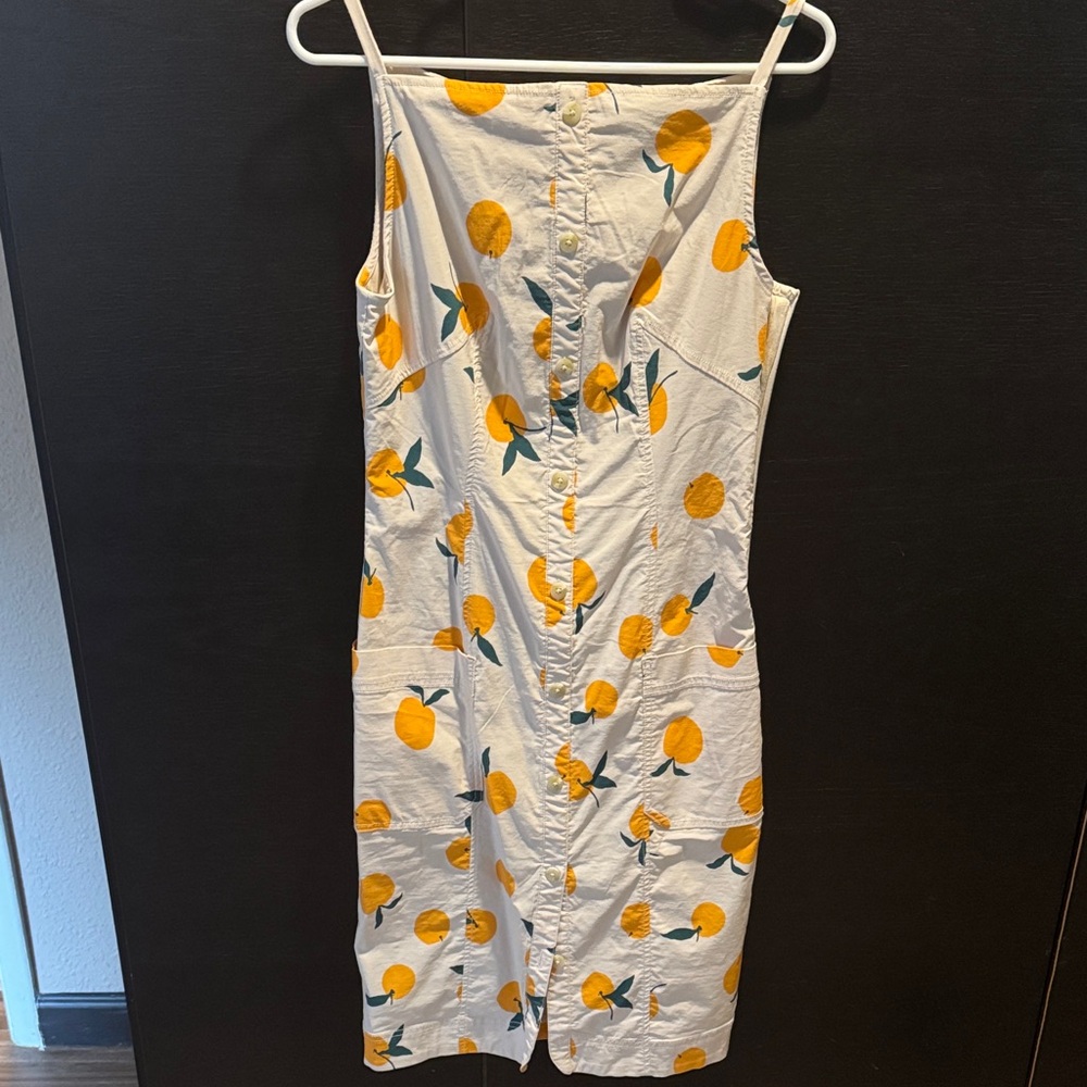 Dylan Mierzwinski exclusively for Maeve - Anthropologie dress with oranges 🍊